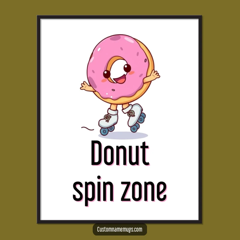 Funny Donut Skate Poster: Hilarious Wall Art for a Sweet Space