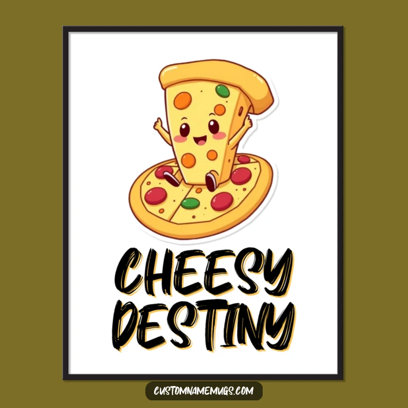 Funny Cheese Pizza Poster: Delicious Wall Art, Ideal Humorous Gift for Food Lovers