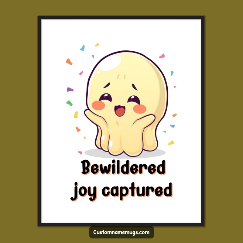 Funny Wobbly Jelly Poster: Bewildered Joy Wall Art, Perfect Celebration Funny Gift