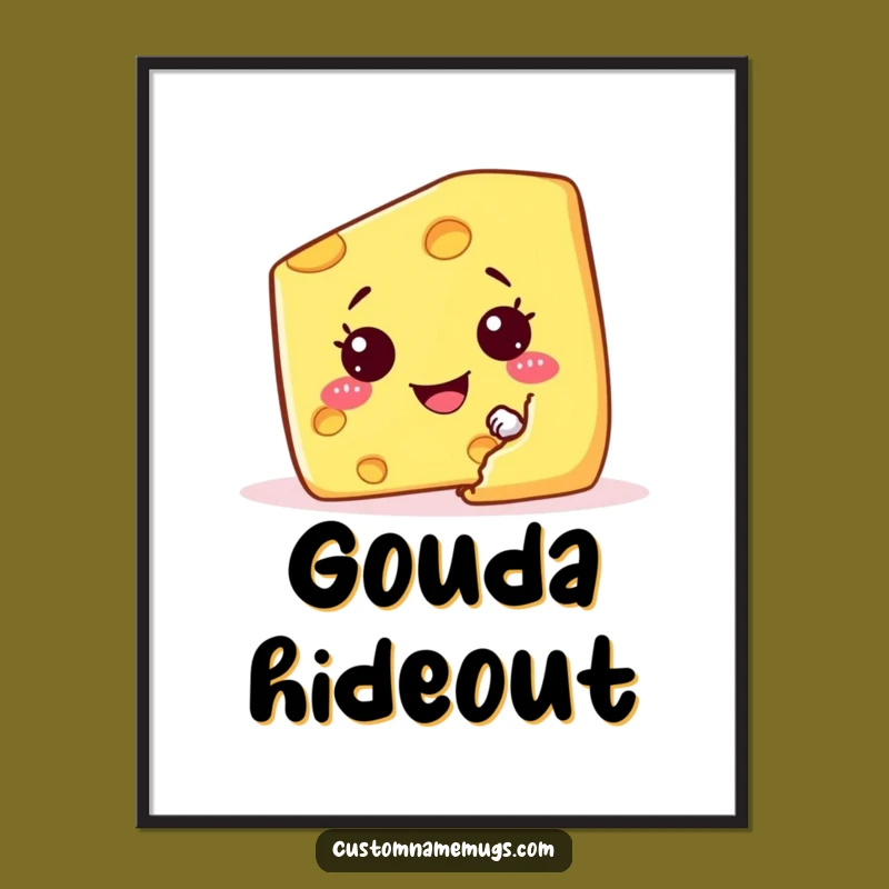 Funny Cheese Wedge Poster: Decorate Your Walls with Whimsical Snack Art