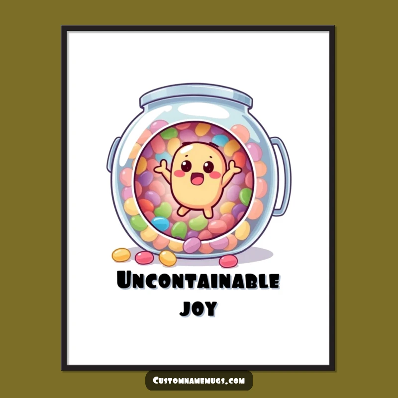 Funny Jellybean Escape Poster - Hilarious Wall Art for Candy Lovers Gift!