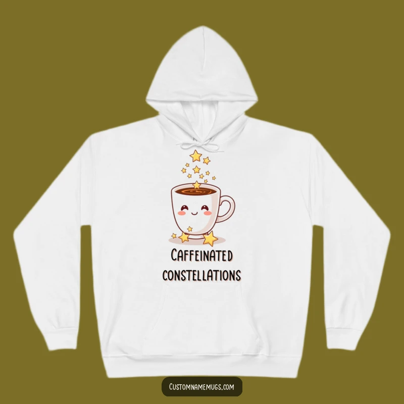 Funny Coffee Cup Stars Hoodie: Cozy and Magical Sweatshirt for Dreamy Comfort