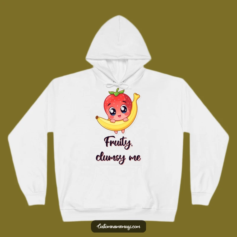 Funny Strawberry Slip Hoodie: Cute Slipping Fruit - Hilarious Cozy Gift!