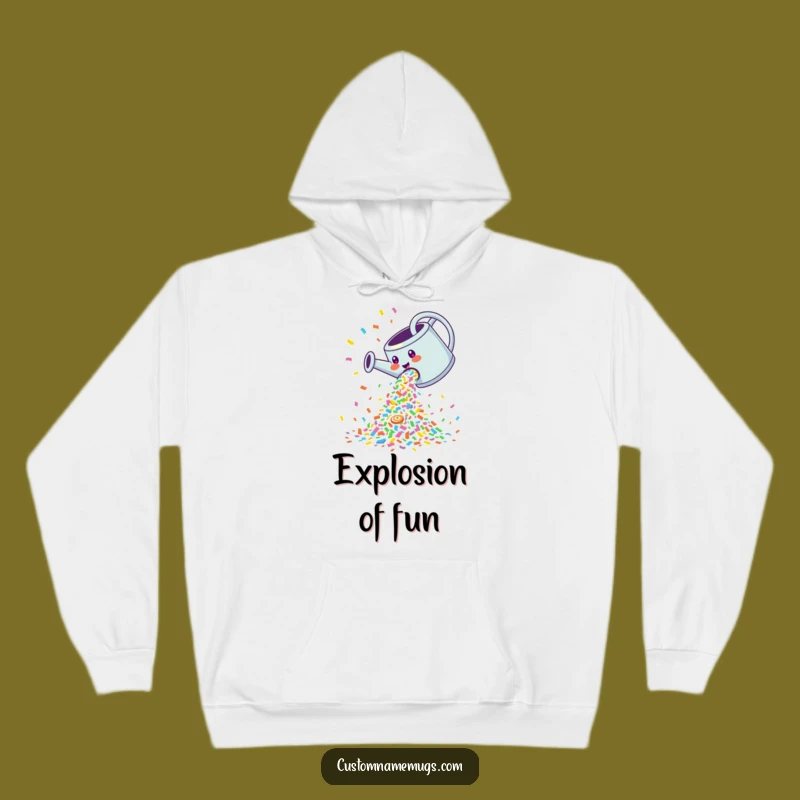 Funny Confetti Watering Can Hoodie: Cozy Up in Celebration with This Hilarious Wear