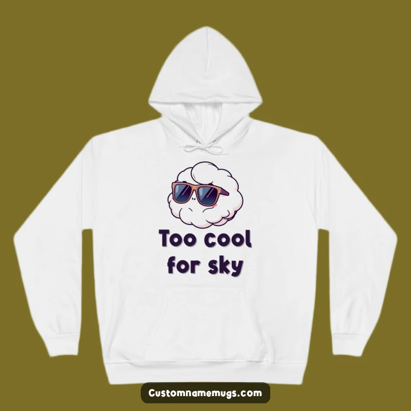 Funny Cloud Sunglasses Hoodie: Cozy Up with Hilarious Floating Character Comfort!