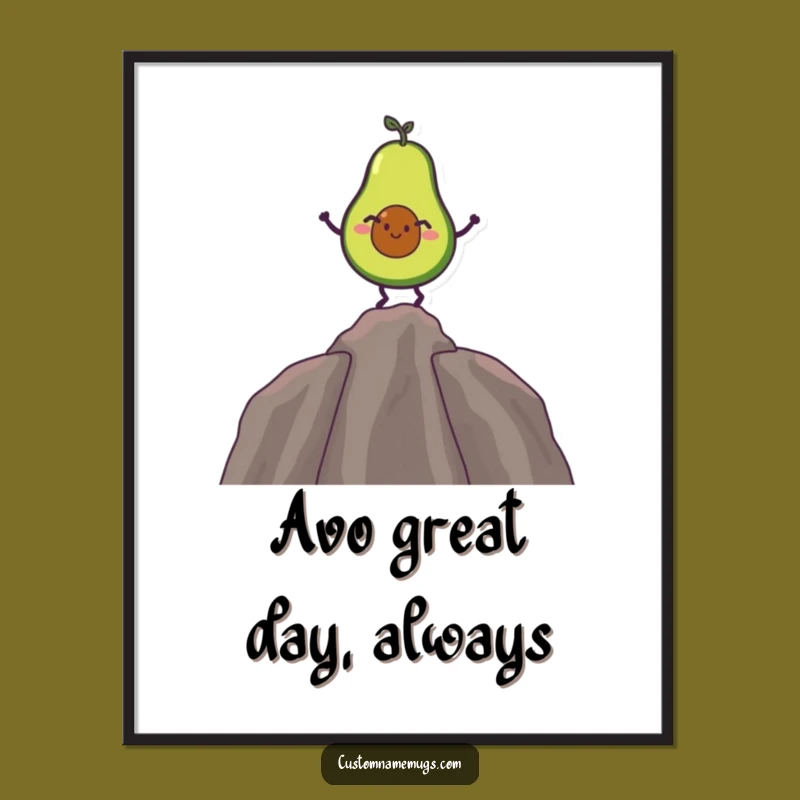 Free Printable Funny Wall Art: Giggling Avocado Balance - Quirky Downloadable Decor