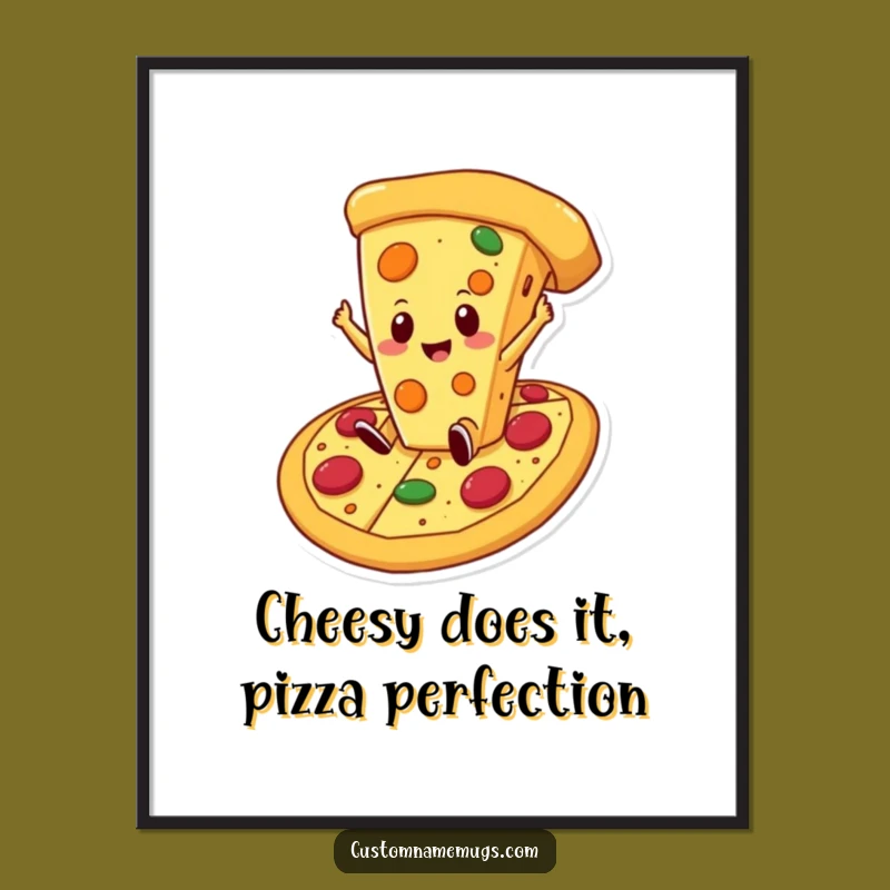 Free Printable Wall Art: Funny Cheese Pizza Dive - Hilarious Downloadable Decor!