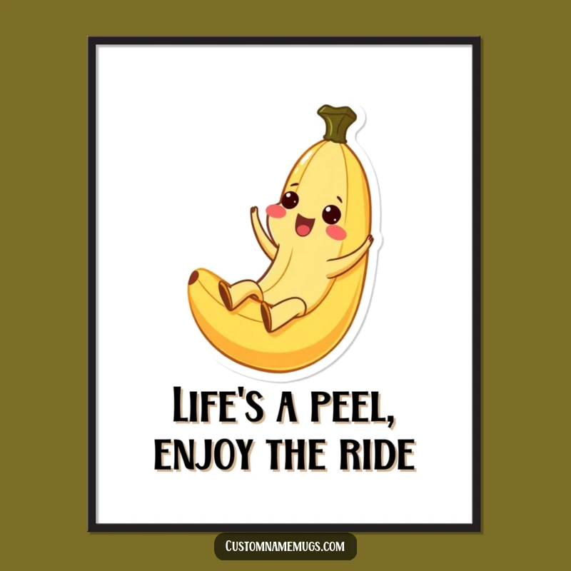 Free Printable Wall Art: Kawaii Banana's Joyful Slide!