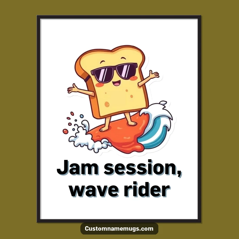Free Printable Wall Art: Toast Surfer Dude, Funny Jam Wave Art
