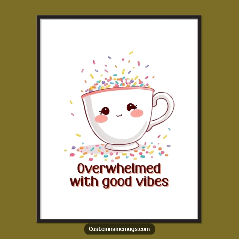 Funny Free Printable Art: Teacup Sprinkle Escape, Whimsical Downloadable Decor!