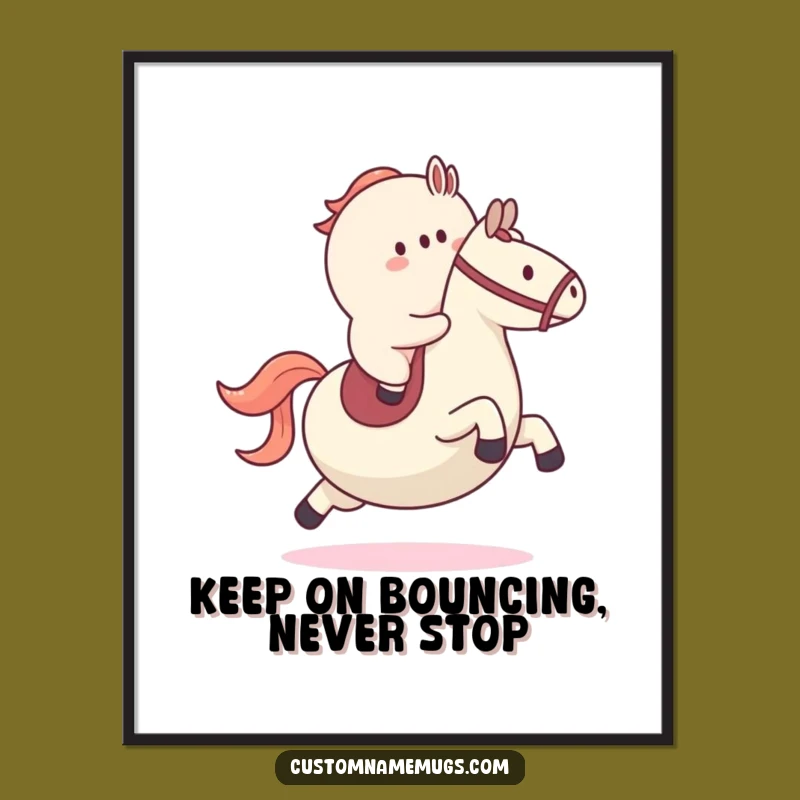 Funny Free Printable Wall Art: Blob Bouncy Ball Rider, Quirky Downloadable Decor