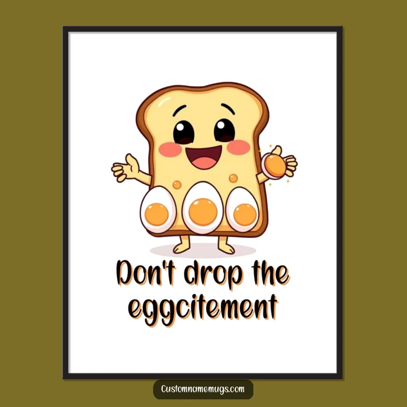 Funny Free Printable Wall Art: Juggling Toast - Whimsical Downloadable Decor