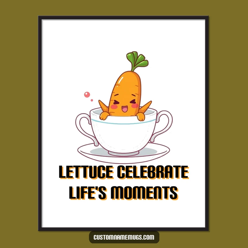 Free Printable Funny Carrot Wall Art: Teacup Splash DIY Downloadable Decor