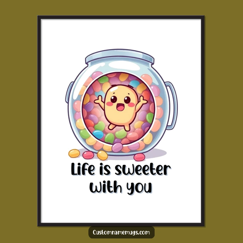 Free Printable Funny Jellybean Art: Surprise Character - Hilarious Downloadable Poster!