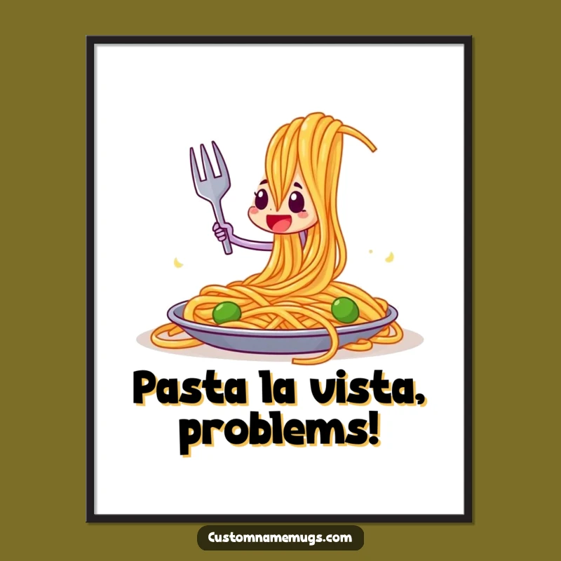 Free Printable Funny Wall Art: Fork vs Spaghetti - Quirky Downloadable Decor