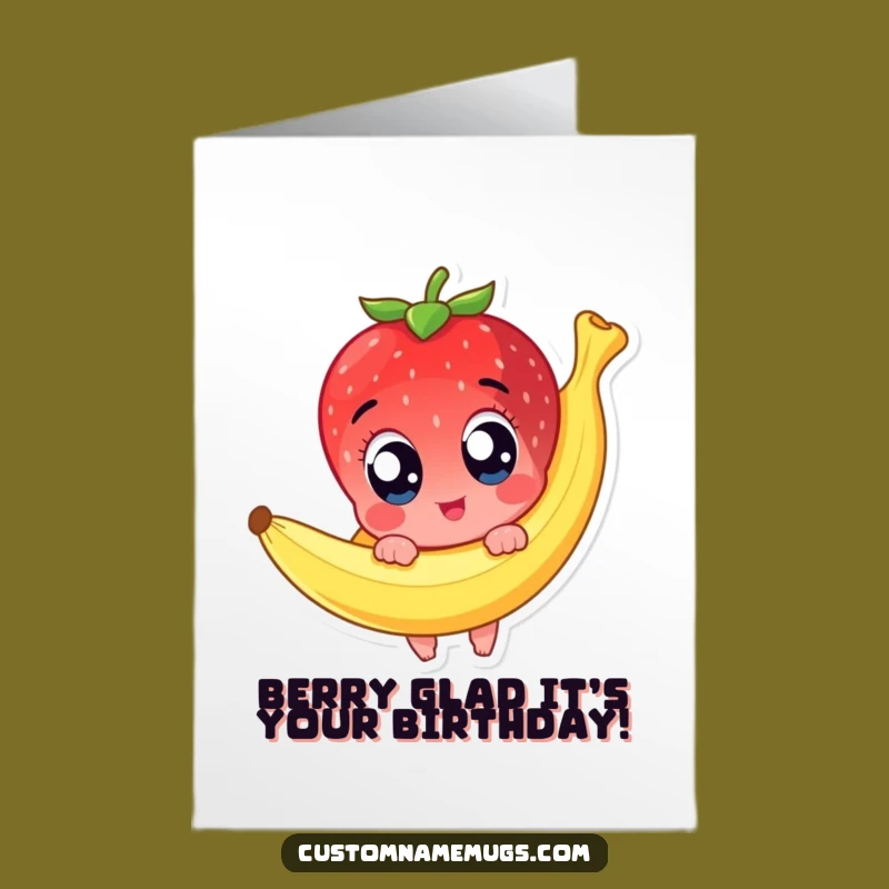 Free Printable Birthday Card: Strawberry Slips! Hilarious Wobble - Funny Downloadable Gift