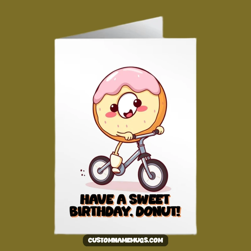 Free Printable Birthday Card: Donut Unicyclist, Hilarious Downloadable Gift for Sweet Celebrations!