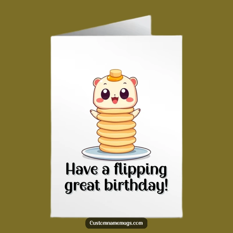 Free Printable Birthday Card: Googly Eye Pancake Creature, Funny Downloadable Gift