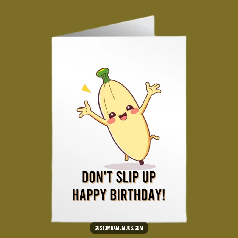 Free Printable Funny Banana Slip Birthday Card - Clumsy Peel Downloadable Gift