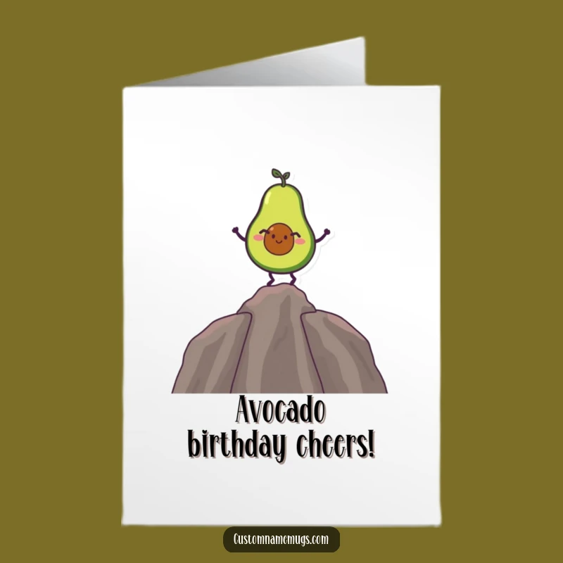 Free Printable Funny Birthday Card: Giggling Avocado Balance - Downloadable Greeting