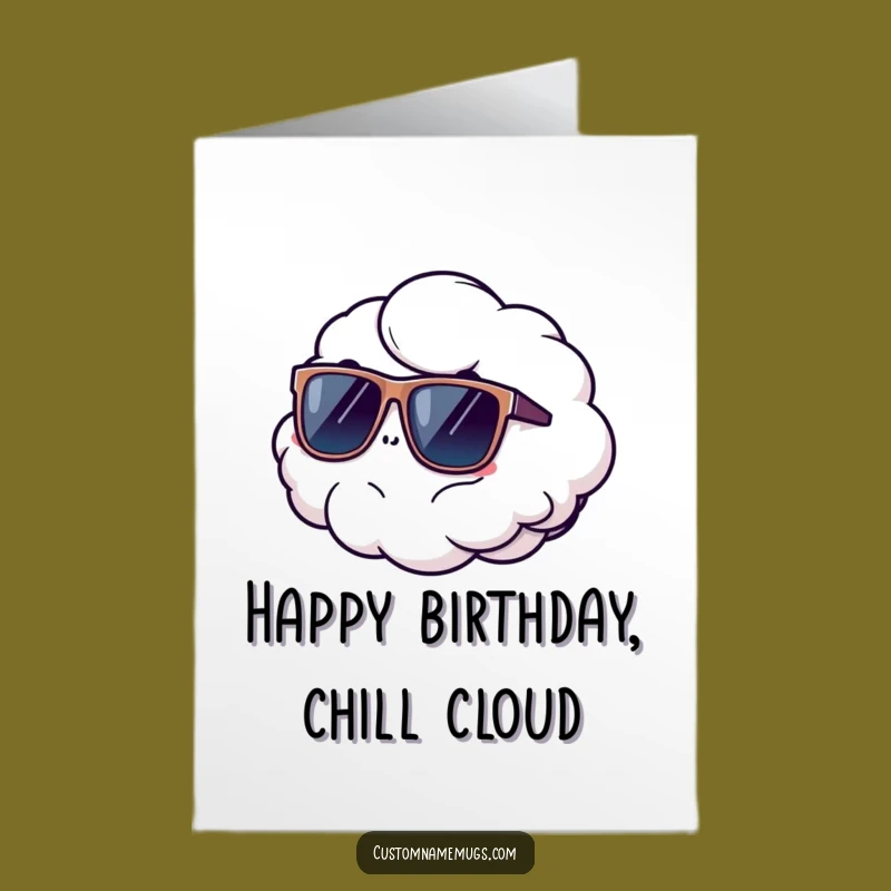 Free Printable Cloud Birthday Card: Funny Sunglass Escape, Downloadable Gift for Chill Celebrations