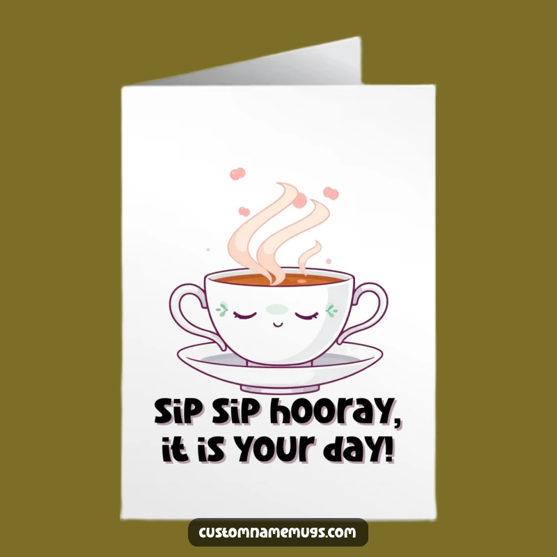 Free Printable Funny Birthday Card: Napping Teacup, Dreamy Steam, Hilarious Downloadable Gift