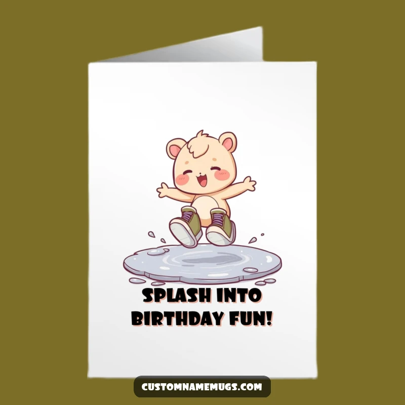 Free Printable Birthday Card: Puddle Hopper Creature, Funny Downloadable Gift
