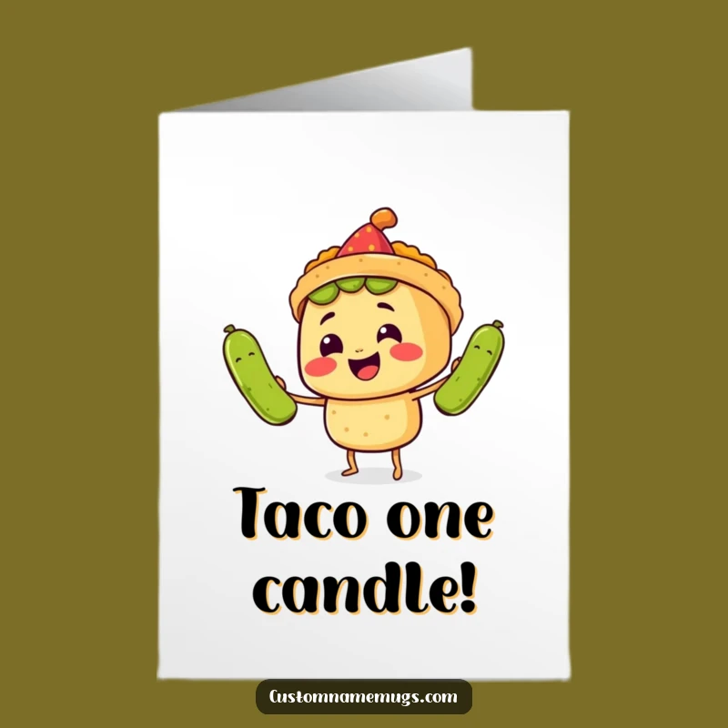Free Printable Birthday Card: Taco Juggling Pickles, Hilarious Party Greeting Download