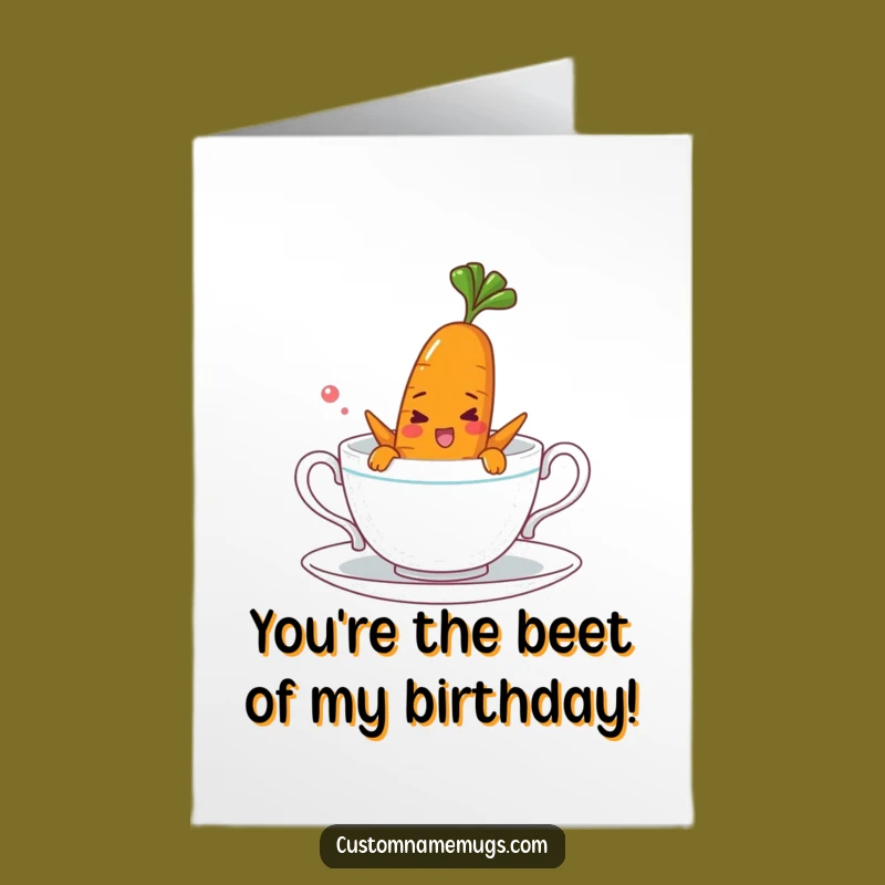 Free Printable Funny Birthday Carrot Card: Teacup Swim DIY Downloadable Gift
