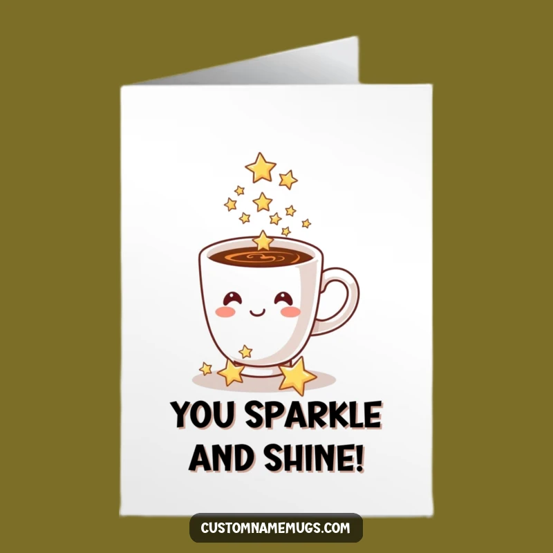 Free Printable Coffee Congrats Card: Pouring Stars, Downloadable DIY