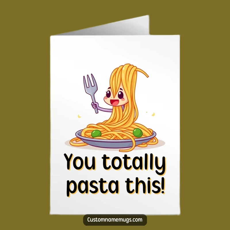Free Printable Congrats Card: Fork Beats Spaghetti - Funny Success Downloadable Greeting