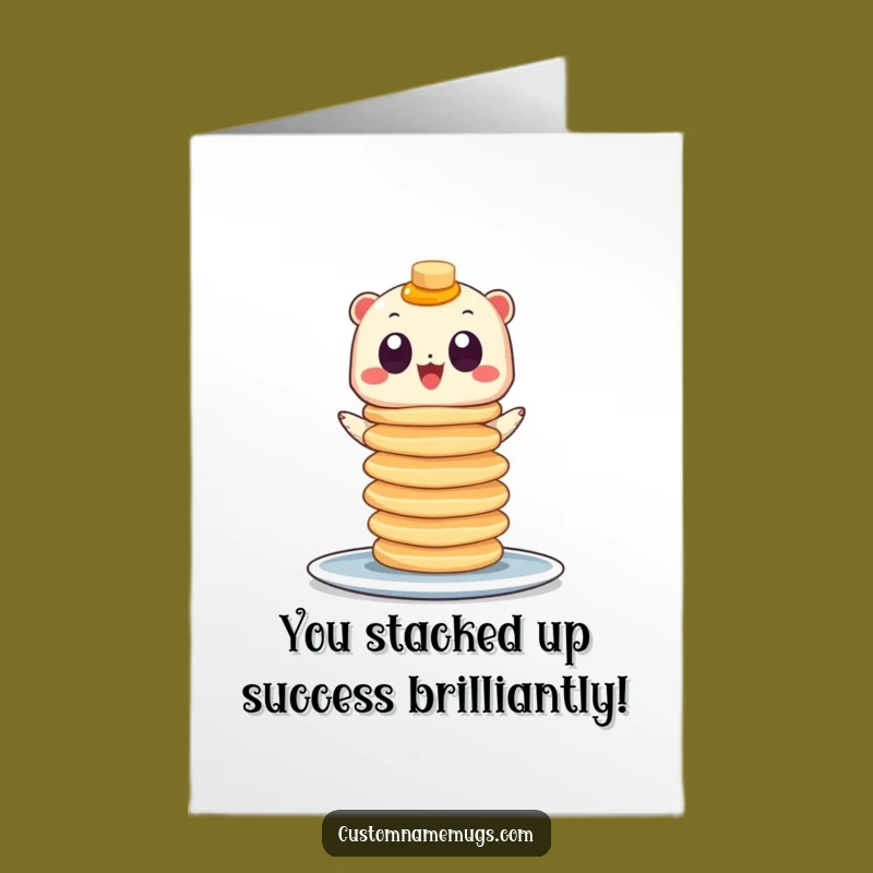 Free Printable Congrats Card: Googly Eye Pancake Creature, Celebration Downloadable Gift