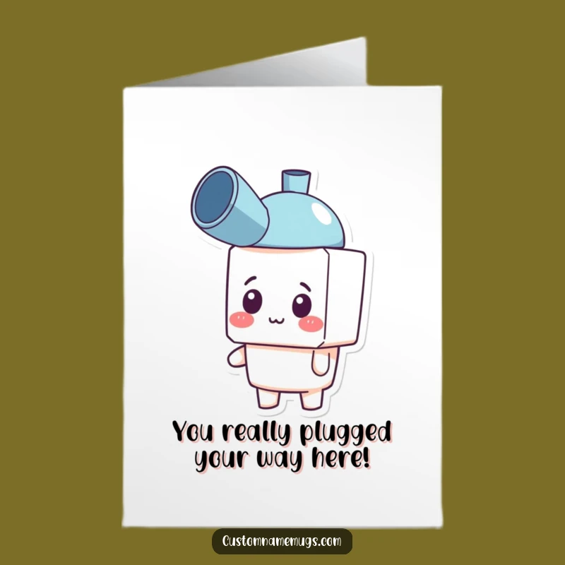 Free Printable Congrats Card: Plunger Hat Mishap - Downloadable & Print at Home Fun