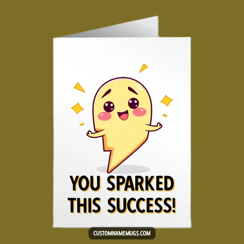Free Printable Congrats Card: Clumsy Lightning Bolt Zapping Itself Funny Downloadable Gift