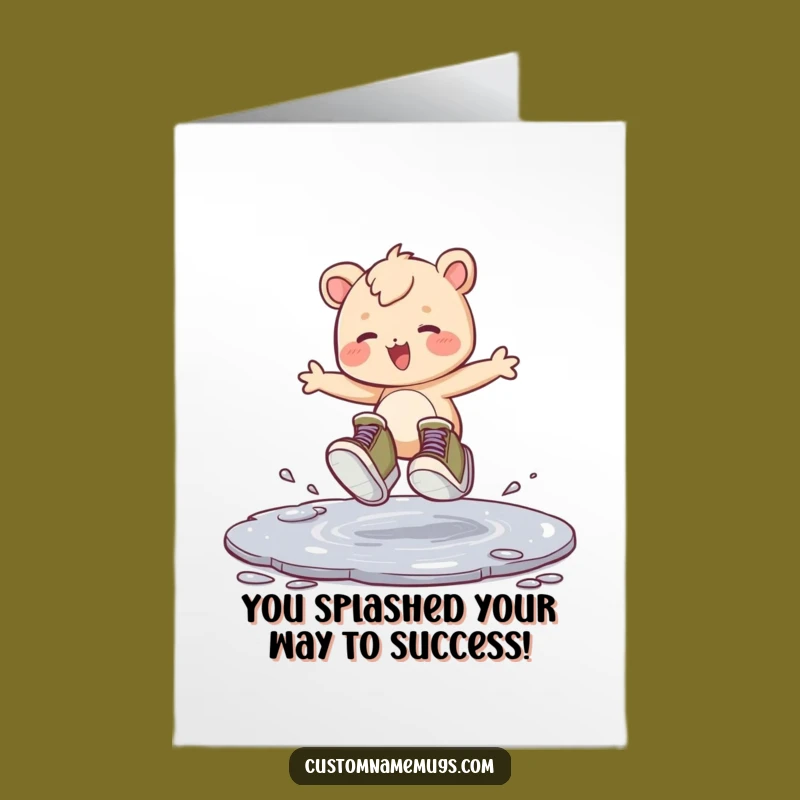 Free Printable Congrats Card: Puddle Hopper Creature, Celebration Downloadable Gift