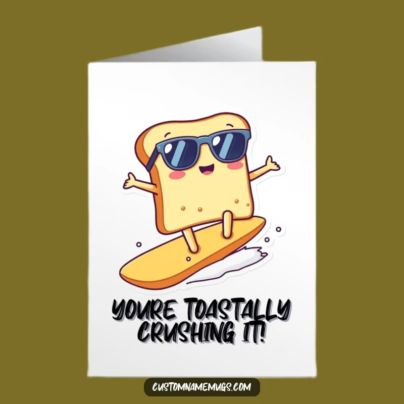 Free Printable Congratulations Card: Toast Surfing Crumb, Downloadable Cool Greeting