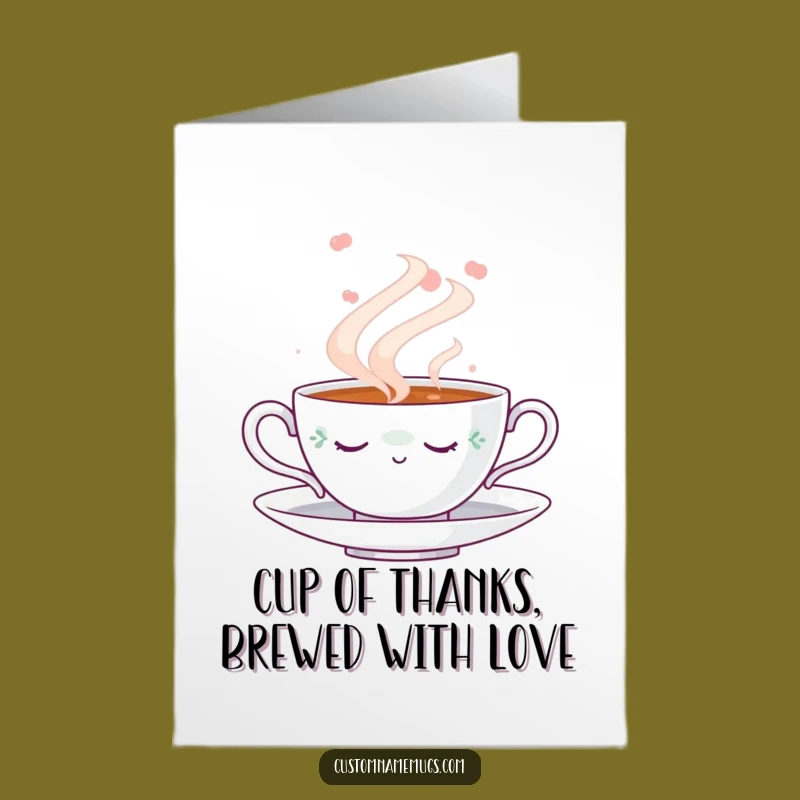 Free Printable Thank You Card: Napping Teacup, Dreamy Steam, Funny Downloadable Gift