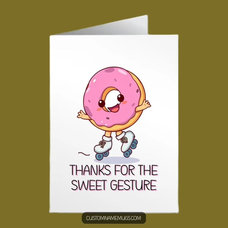 Donut Skater Thank You Card - Free Printable Sweet Thanks with a Spin!