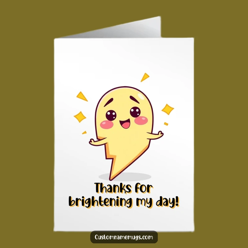 Free Printable Thank You Card: Clumsy Lightning Bolt Zapping Itself Funny Downloadable Gift