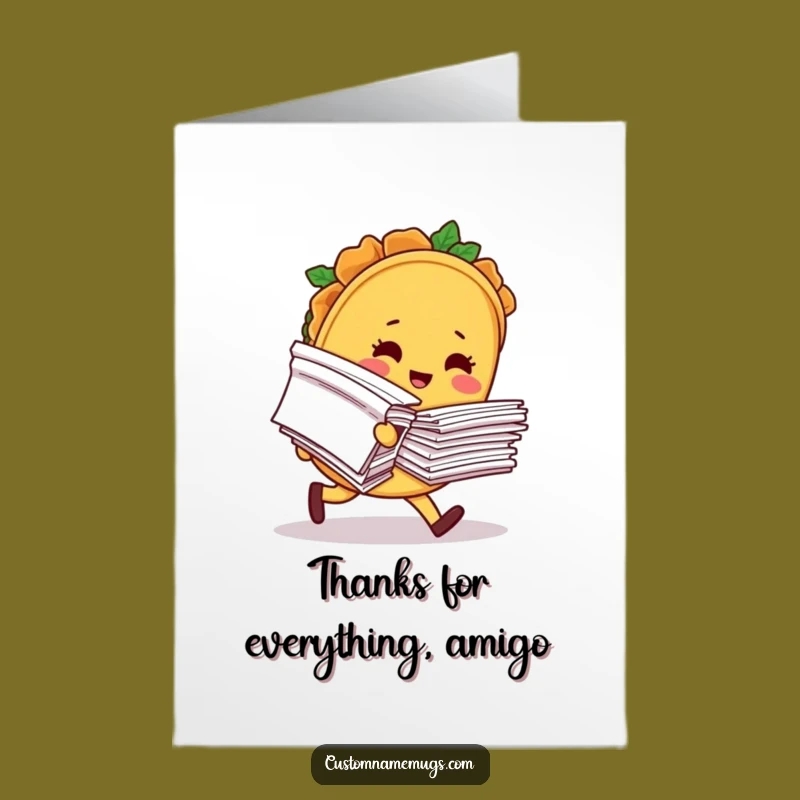 Free Printable Thank You Card: Taco's Paper Peril, Comical Gratitude Gift