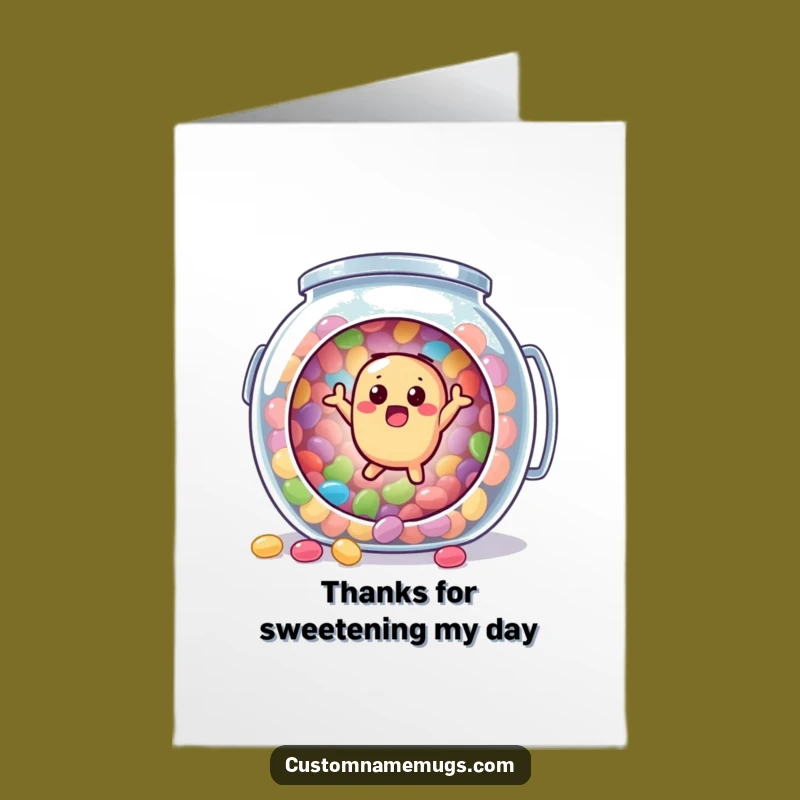 Free Printable Thank You Card: Jellybean's Sweet Thanks, Comical Gratitude Gift