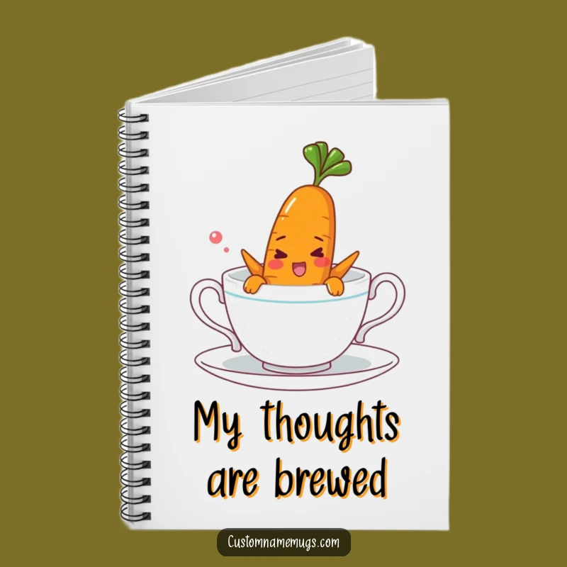 Funny Carrot Notebook - Cheerful Character's Teacup Swim Journal Gift!
