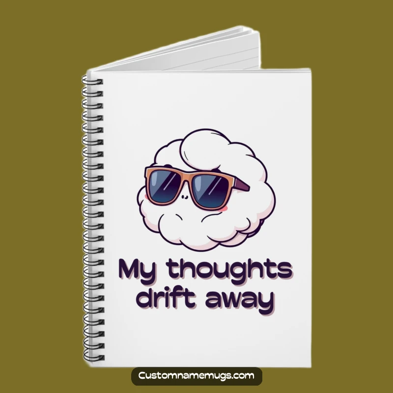 Funny Cloud Notebook - Comical Floating Character with Sunglasses for Journaling Humor Gift!