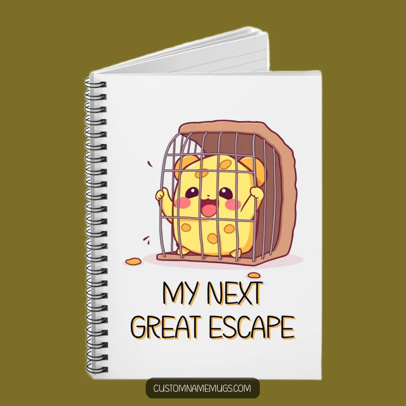 Funny Kawaii Cheese Cage Escape Notebook: Hilarious Journal for Your Thoughts