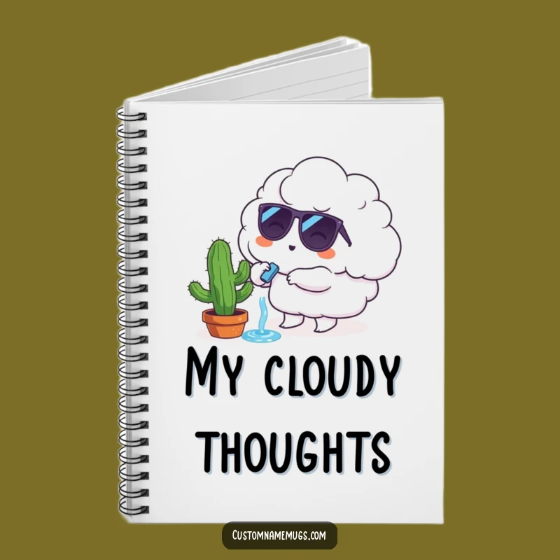 Funny Gardening Notebook: Cloud Character Cactus Journal, Gift for Plant Lovers