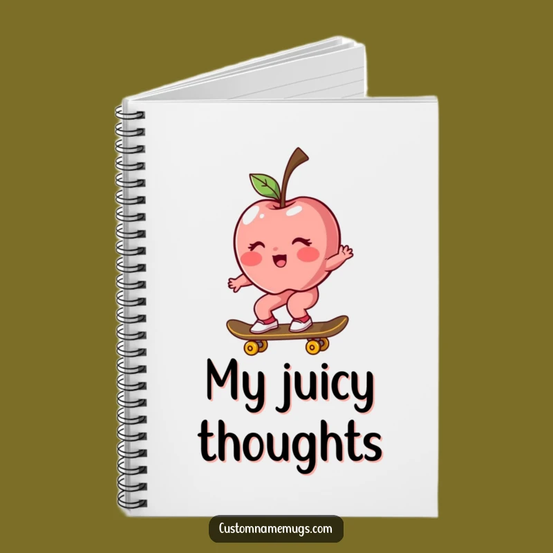 Funny Apple Skater Notebook: Rosy Blush & Rogue Ride - Write with Flair!