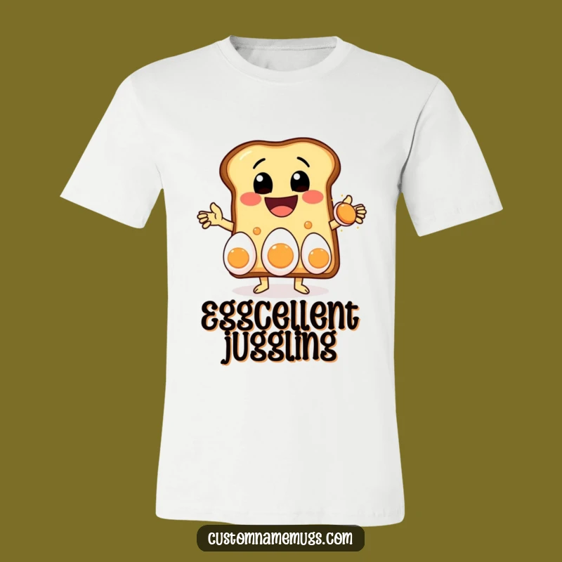 Funny Toast Juggling T-Shirt: Happy Breakfast Art - Hilarious Gift!