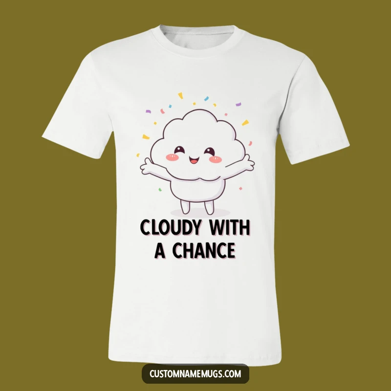 Funny Cloud Confetti T-Shirt: Happy Raining Fun - Hilarious Gift!
