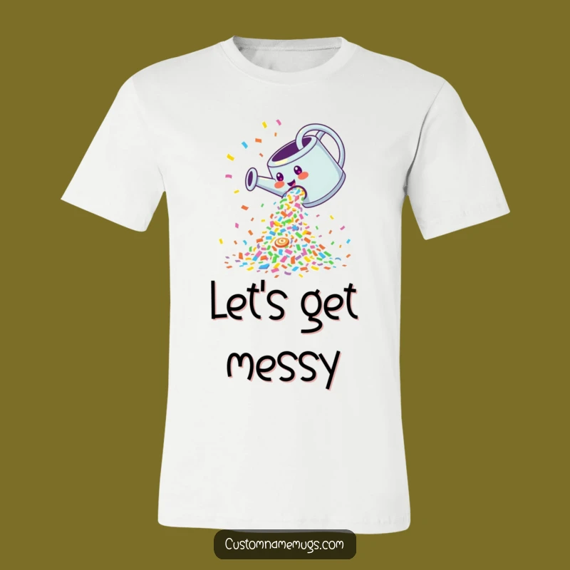 Funny Confetti Watering Can T-Shirt: Wear Your Celebration with This Hilarious Tee