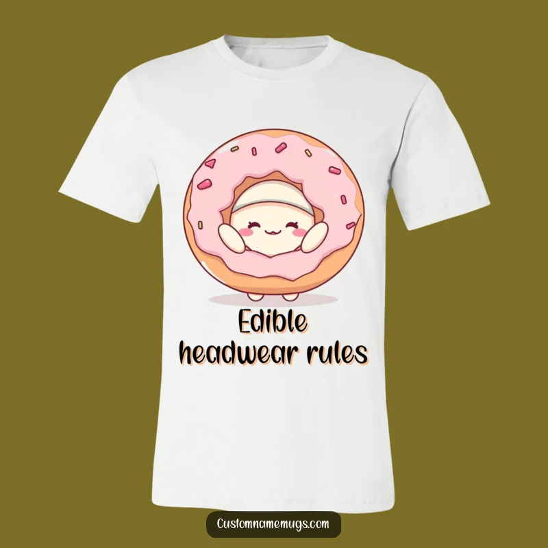 Funny Donut Hat Blob T-Shirt - Hilarious Character Tee for Sweet Treat Adorers